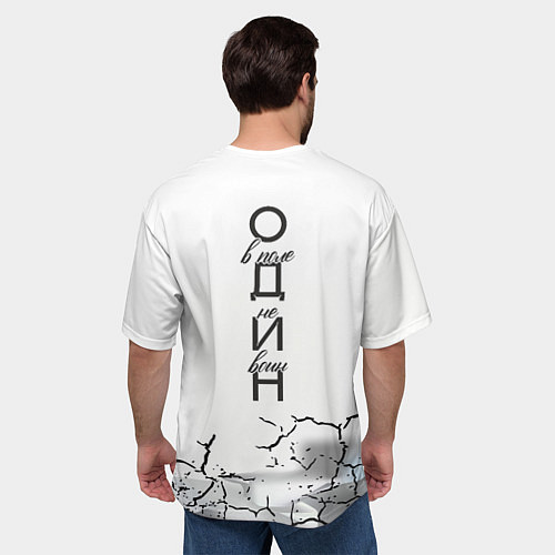 Мужская футболка оверсайз Одинокий борец на просторах / 3D-принт – фото 4