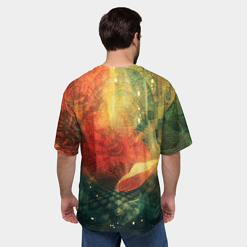 Мужская футболка оверсайз Рыжая футуристичная воительница / 3D-принт – фото 4