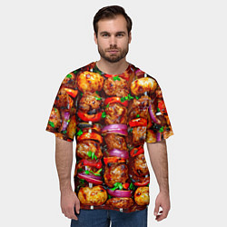 Футболка оверсайз мужская Шашлычок, цвет: 3D-принт — фото 2
