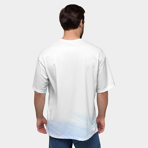 Мужская футболка оверсайз Котик в зимней шапке / 3D-принт – фото 4