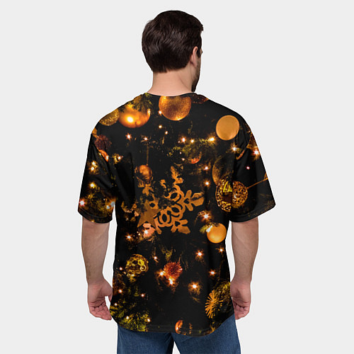 Мужская футболка оверсайз Новогоднее украшение / 3D-принт – фото 4