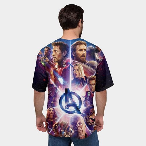 Мужская футболка оверсайз Танос и мстители / 3D-принт – фото 4