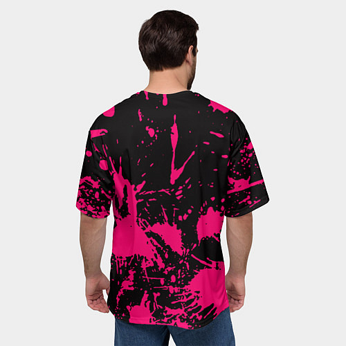 Мужская футболка оверсайз Nirvana pink color / 3D-принт – фото 4