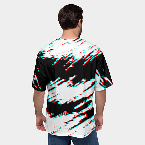 Мужская футболка оверсайз Nasa glitch color / 3D-принт – фото 4
