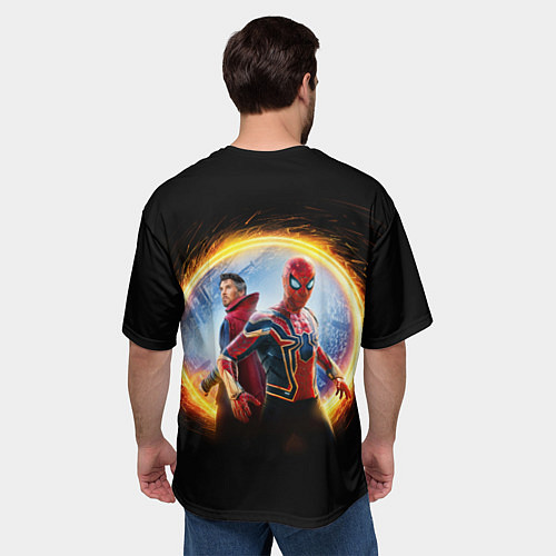 Мужская футболка оверсайз Доктор Стрэндж и Человек паук нет пути домой / 3D-принт – фото 4