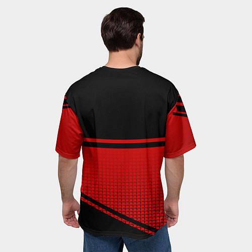 Мужская футболка оверсайз Россия герб геометрия / 3D-принт – фото 4