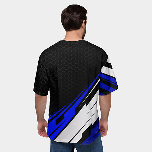 Мужская футболка оверсайз Changan - синий спорт / 3D-принт – фото 4