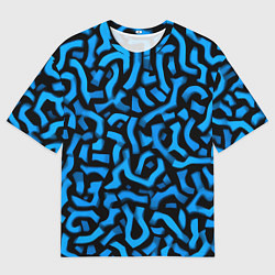 Футболка оверсайз мужская Синее граффити, цвет: 3D-принт