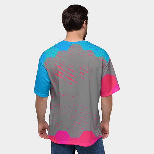 Мужская футболка оверсайз Cyberpunk 2077 x ведьмак соты / 3D-принт – фото 4