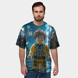 Футболка оверсайз мужская Роблокс ночью, цвет: 3D-принт — фото 2