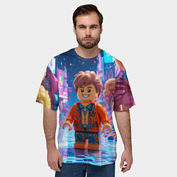Футболка оверсайз мужская Roblox в неоновом городе, цвет: 3D-принт — фото 2