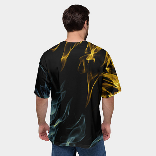 Мужская футболка оверсайз Ведьмак огненный стиль / 3D-принт – фото 4