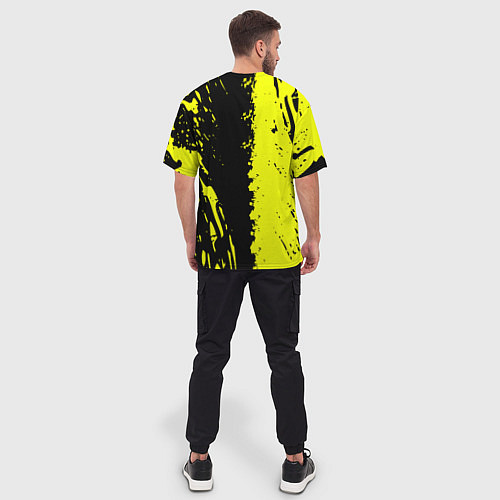 Мужская футболка оверсайз Borussia краски текстура / 3D-принт – фото 4