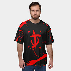Футболка оверсайз мужская Doom storm steel, цвет: 3D-принт — фото 2