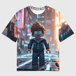 Футболка оверсайз мужская Roblox испуганный человечек, цвет: 3D-принт