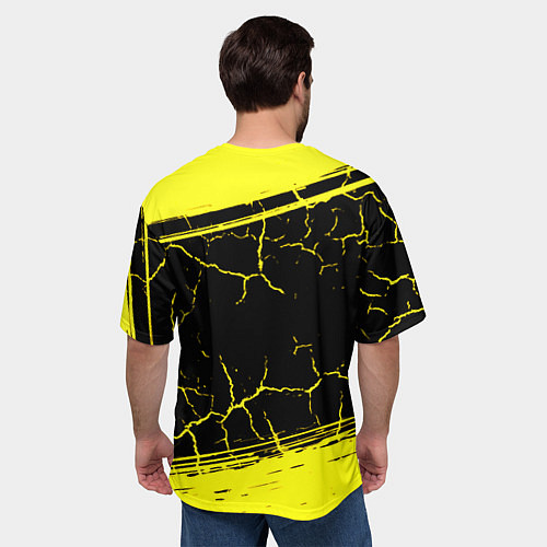 Мужская футболка оверсайз Ведьмак трещины текстура / 3D-принт – фото 4