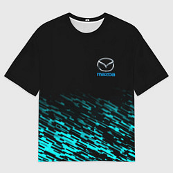Футболка оверсайз мужская Mazda голубые краски, цвет: 3D-принт