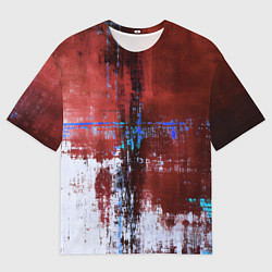 Футболка оверсайз мужская Ржавчина красно-белая, цвет: 3D-принт