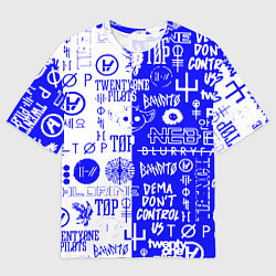 Мужская футболка оверсайз Twenty one pilots лого