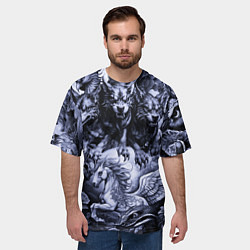 Футболка оверсайз мужская Мифические существа с стиле тату, цвет: 3D-принт — фото 2