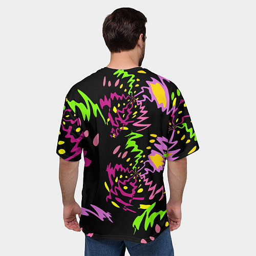 Мужская футболка оверсайз Яркие абстрактные круги-зигзаги / 3D-принт – фото 4