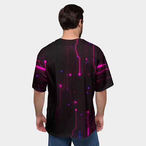 Мужская футболка оверсайз Самурай киберпанк цифровой / 3D-принт – фото 4
