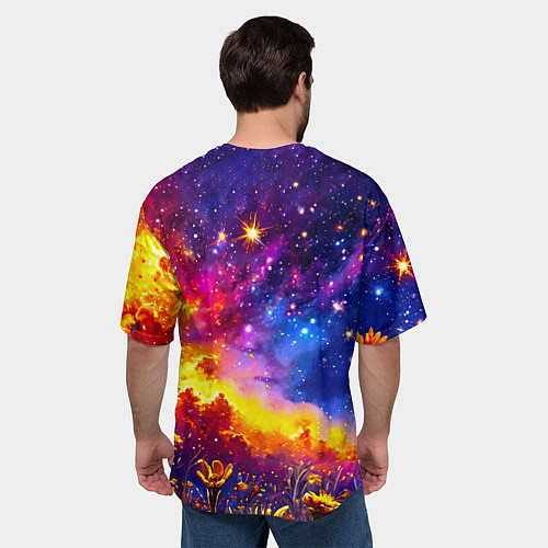 Мужская футболка оверсайз Пчелка в космосе / 3D-принт – фото 4