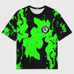 Мужская футболка оверсайз Skoda flame steel