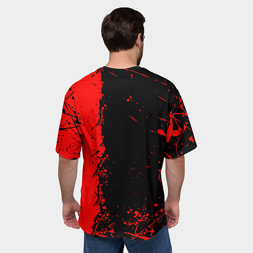 Мужская футболка оверсайз Linkin park краски всплеск текстура / 3D-принт – фото 4