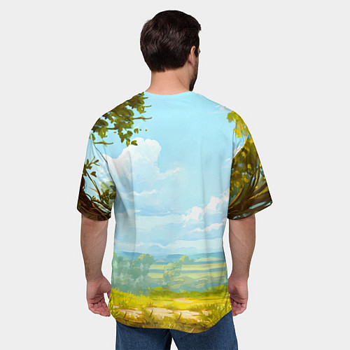 Мужская футболка оверсайз Петушок / 3D-принт – фото 4