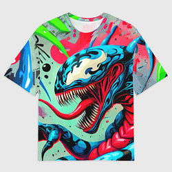 Футболка оверсайз мужская Свирепый Веном - граффити, цвет: 3D-принт