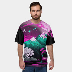 Футболка оверсайз мужская Горы японии природа, цвет: 3D-принт — фото 2
