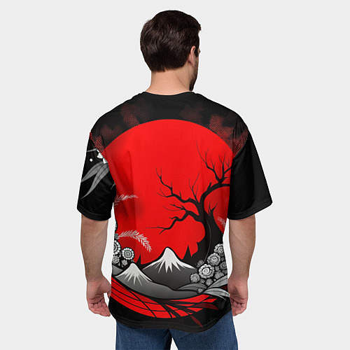 Мужская футболка оверсайз Природа Японии - абстракция / 3D-принт – фото 4