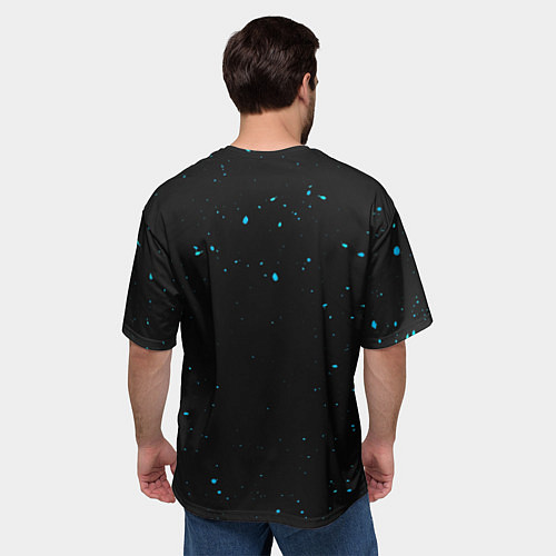 Мужская футболка оверсайз Японский самурай маска / 3D-принт – фото 4