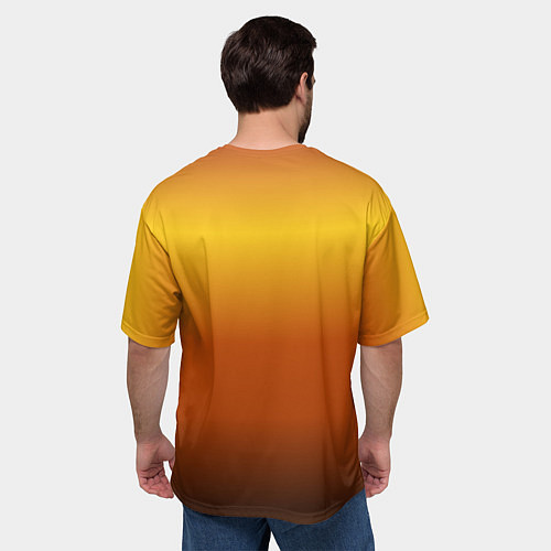 Мужская футболка оверсайз Лев на закате на горе / 3D-принт – фото 4