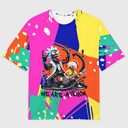 Футболка оверсайз мужская Rick-Venom and Morty - rock group, цвет: 3D-принт
