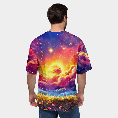 Мужская футболка оверсайз Космическая уточка / 3D-принт – фото 4