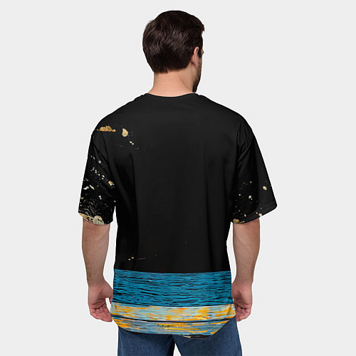 Мужская футболка оверсайз Чайка на море ночью / 3D-принт – фото 4