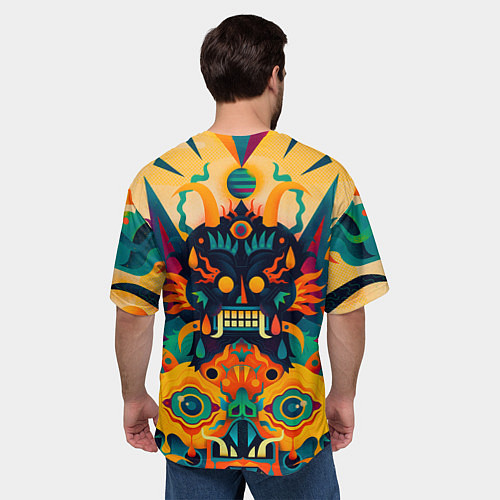 Мужская футболка оверсайз Китайский монстр / 3D-принт – фото 4