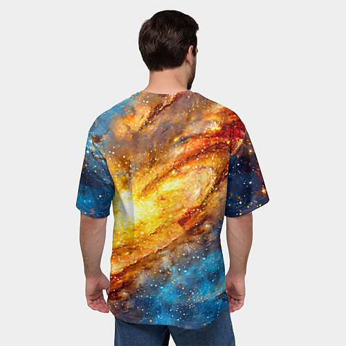 Мужская футболка оверсайз Ласточка в космосе / 3D-принт – фото 4
