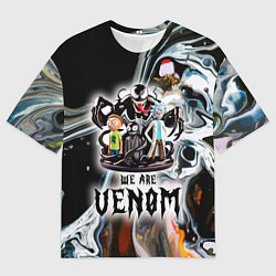 Футболка оверсайз мужская Морти и Рик под властью ядовитой слизи - коллаба, цвет: 3D-принт