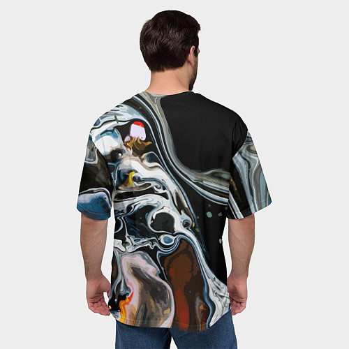 Мужская футболка оверсайз Морти и Рик под властью ядовитой слизи - коллаба / 3D-принт – фото 4