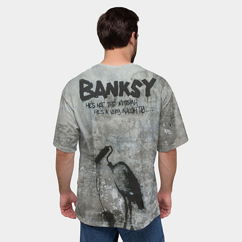 Мужская футболка оверсайз Banksy - heart money / 3D-принт – фото 4