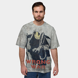 Футболка оверсайз мужская Banksy - wrong war, цвет: 3D-принт — фото 2