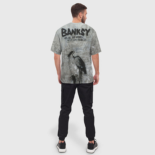 Мужская футболка оверсайз Banksy - wrong war / 3D-принт – фото 4