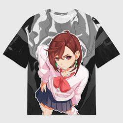 Футболка оверсайз мужская Дандадан: Момо Аясэ, цвет: 3D-принт