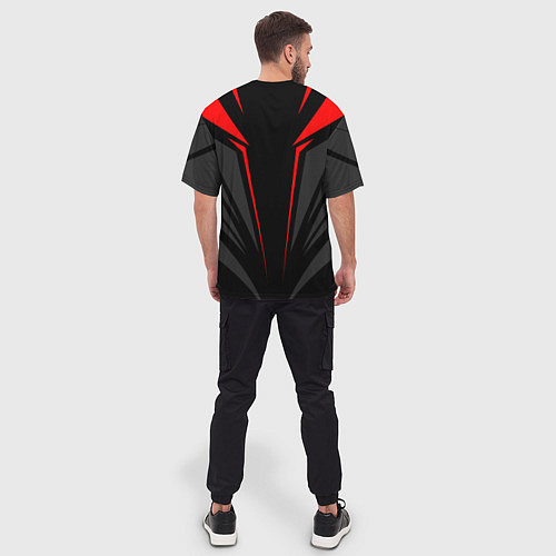 Мужская футболка оверсайз Sport uniform - red / 3D-принт – фото 4