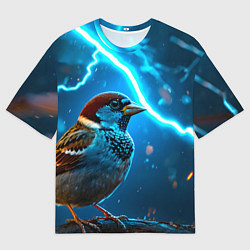 Футболка оверсайз мужская Воробей в грозу, цвет: 3D-принт