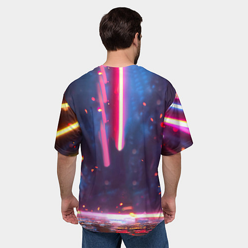 Мужская футболка оверсайз Уточка в неоне / 3D-принт – фото 4