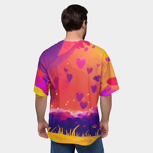 Мужская футболка оверсайз Влюбленный милый песец / 3D-принт – фото 4